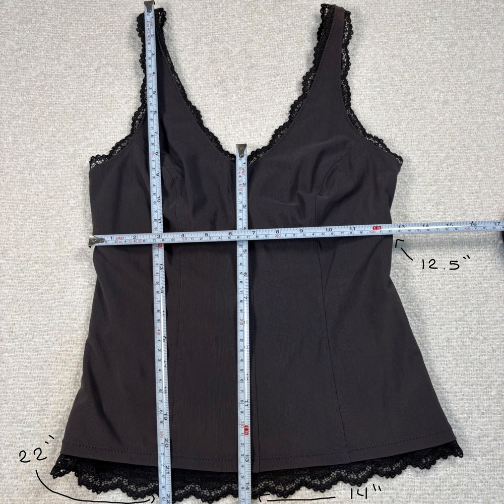NWT express dark gray black lace princess crop top coquette grunge goth chic Y2K - Picture 7 of 9